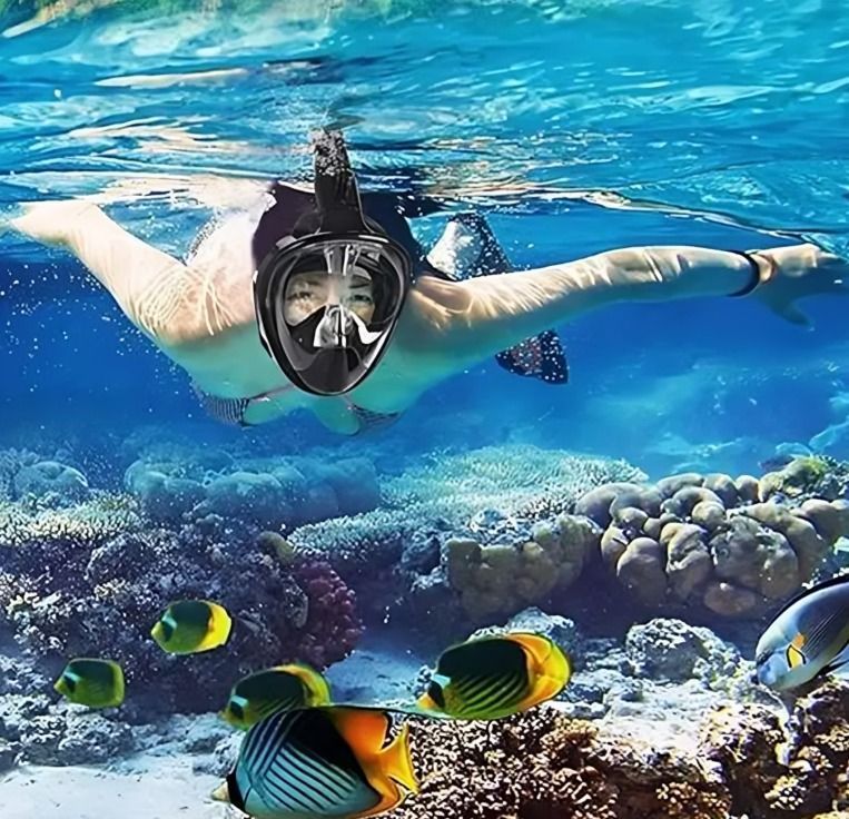 Máscara Snorkel Fullface Buceo Antiniebla Con Soporte Gopro-2
