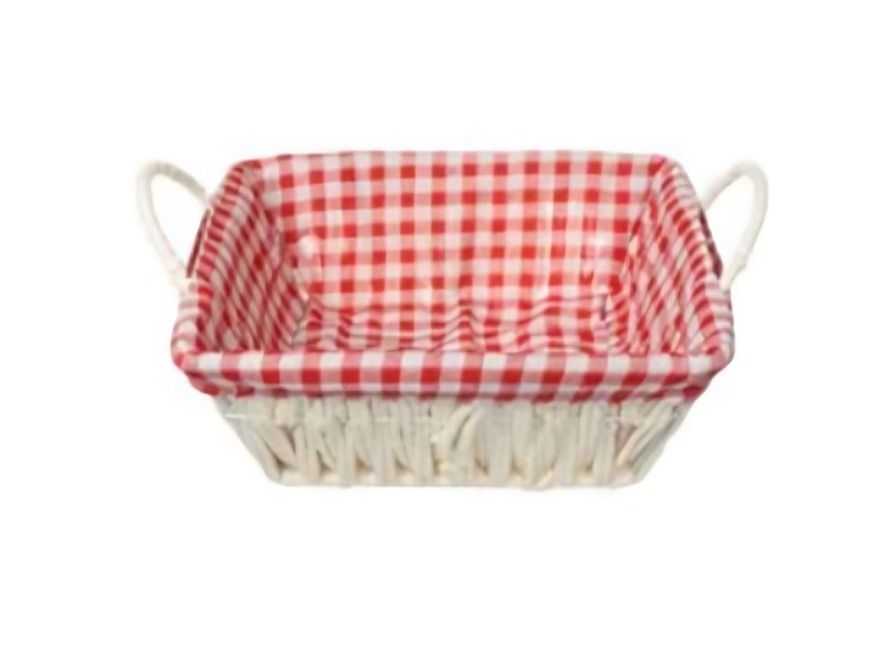 CESTA CANASTO DE MIMBRE DECORATIVO TELA INTERIOR 23X 23X 8CM 50249-0