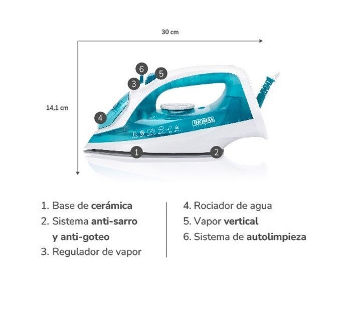PLANCHA VAPOR THOMAS TH-7055-2
