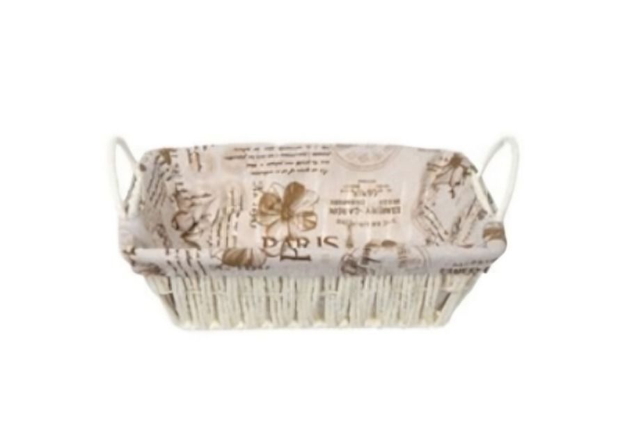 CESTA CANASTO DE MIMBRE DECORATIVO TELA INTERIOR  27X 20X 8CM 50251-0