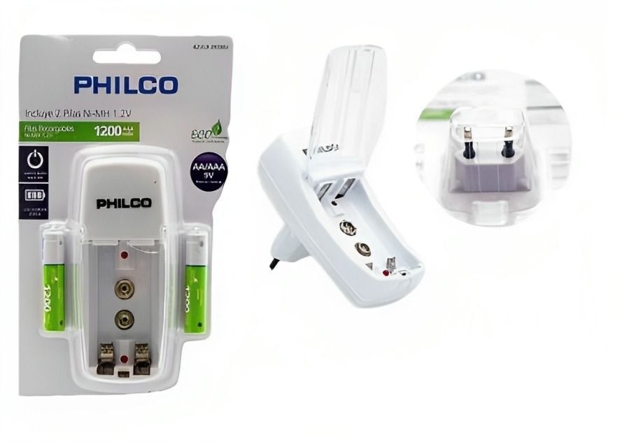 Cargador  de  pilas PHILCO  AA/AAA y Baterias 9V-0