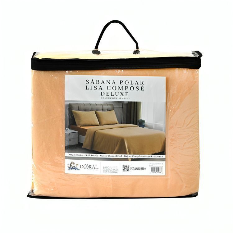 Sabanas Polar Lisa Compose 2 Plazas / Bicolor Amarillo Doral