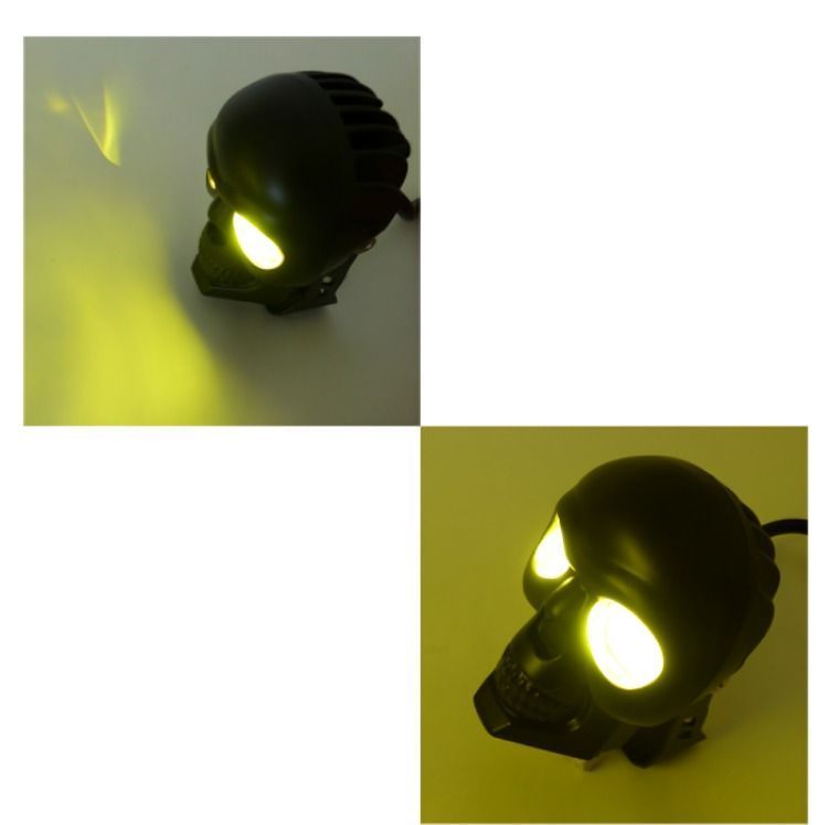 NEBLINERO LED PARA MOTO CALAVERA DUO COLOR AMBAR-BLANCO-1