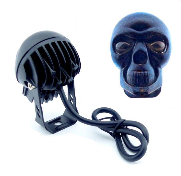 NEBLINERO LED PARA MOTO CALAVERA DUO COLOR AMBAR-BLANCO-2