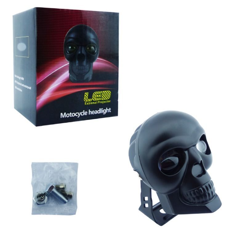 NEBLINERO LED PARA MOTO CALAVERA DUO COLOR AMBAR-BLANCO-3