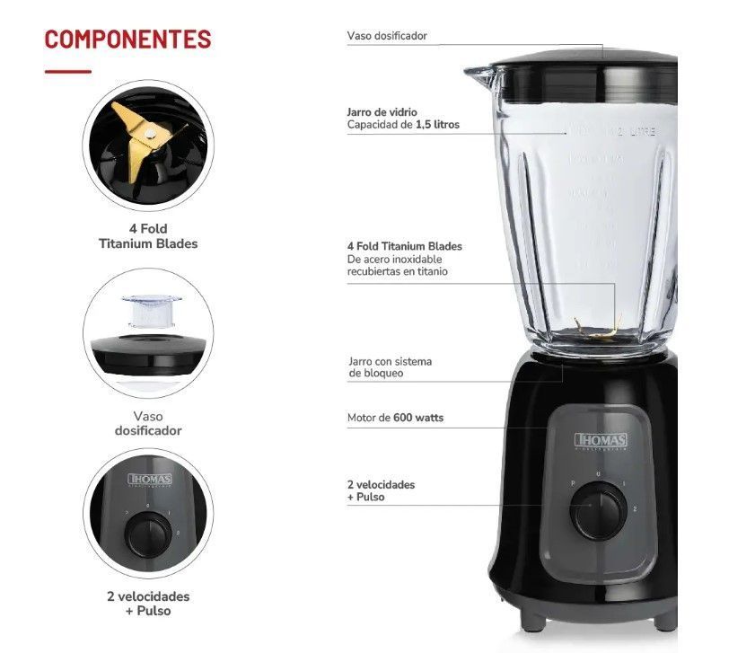 LICUADORA THOMAS TH-330V NEGRA-2
