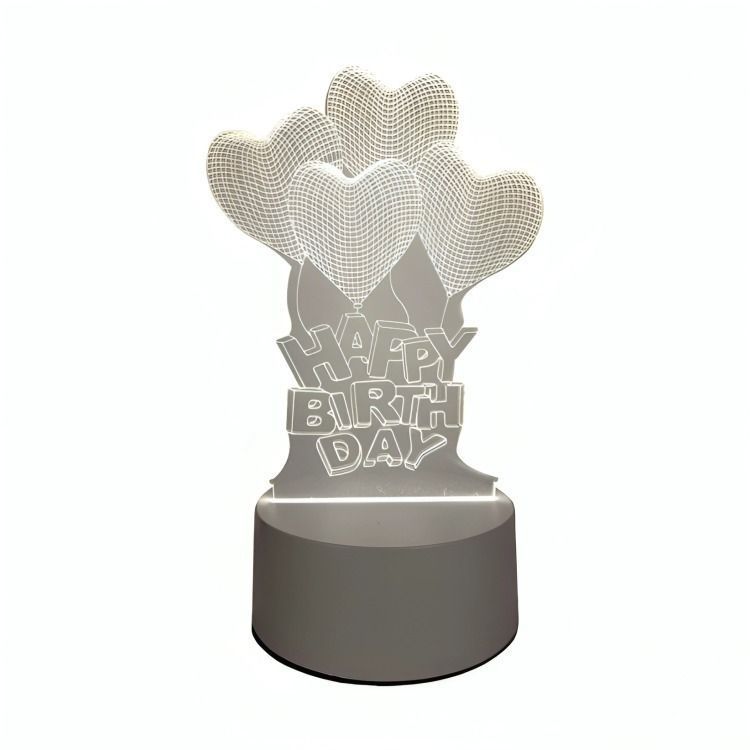 Lampara LED De Mesa 3D USB Luz Globos Cumpleanos