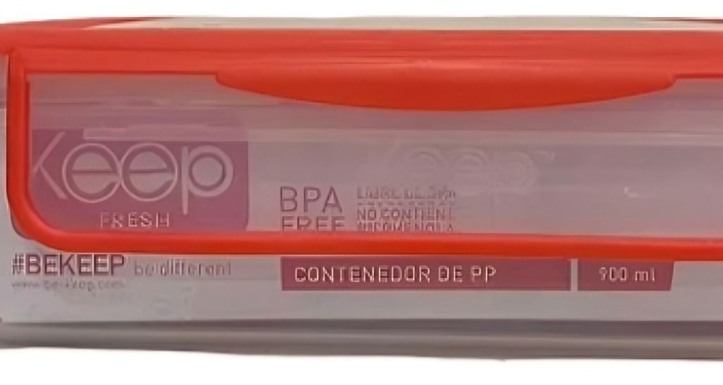 HERMETICO PP 900ML RECTANGULAR ROJO-1