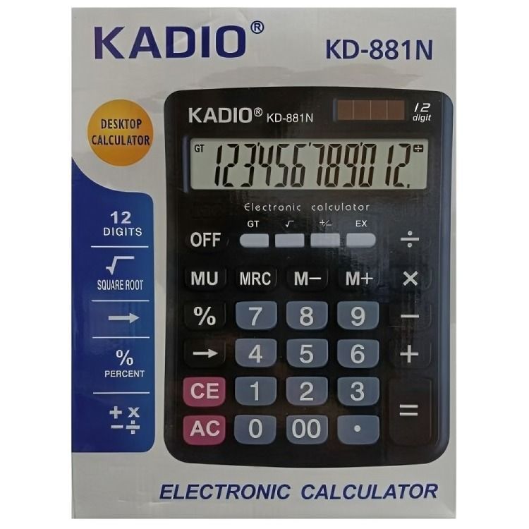 Calculadora 12 dígitos KADIO KD-881N-1