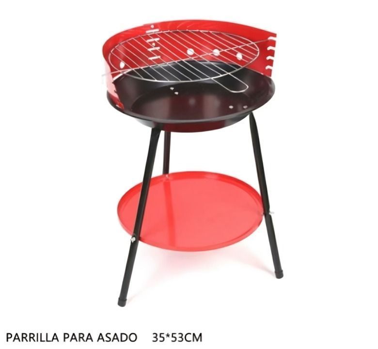 Parrilla Barbacoa Redonda De Acero Con Patas Desmontables-1