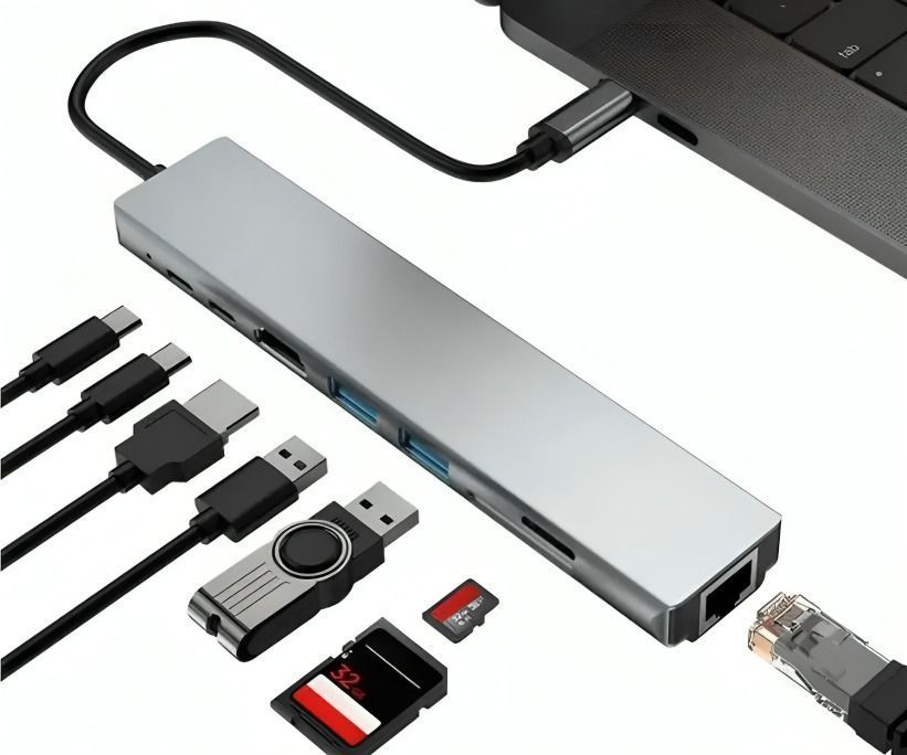 Adaptador Multipuerto Hub tipo C 8 en 1-1