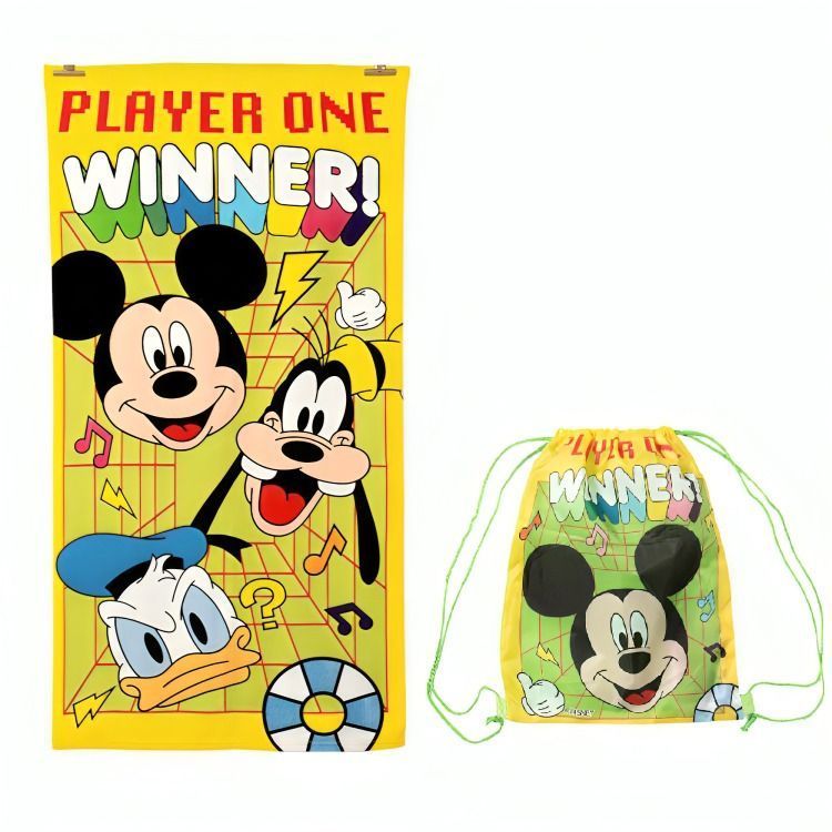 TOALLA PLAYA MF C/BOLSO 70x140 - diseño MICKEY PLAYER-0