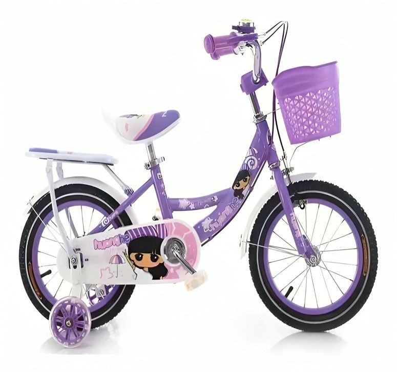 Bicicleta Infantil Con Canasto Y Ruedas De Apoyo Aro 12-0