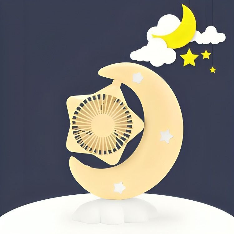 MINI VENTILADOR LUNA CON LUCES PARA MESA COLORAMARILLO-1