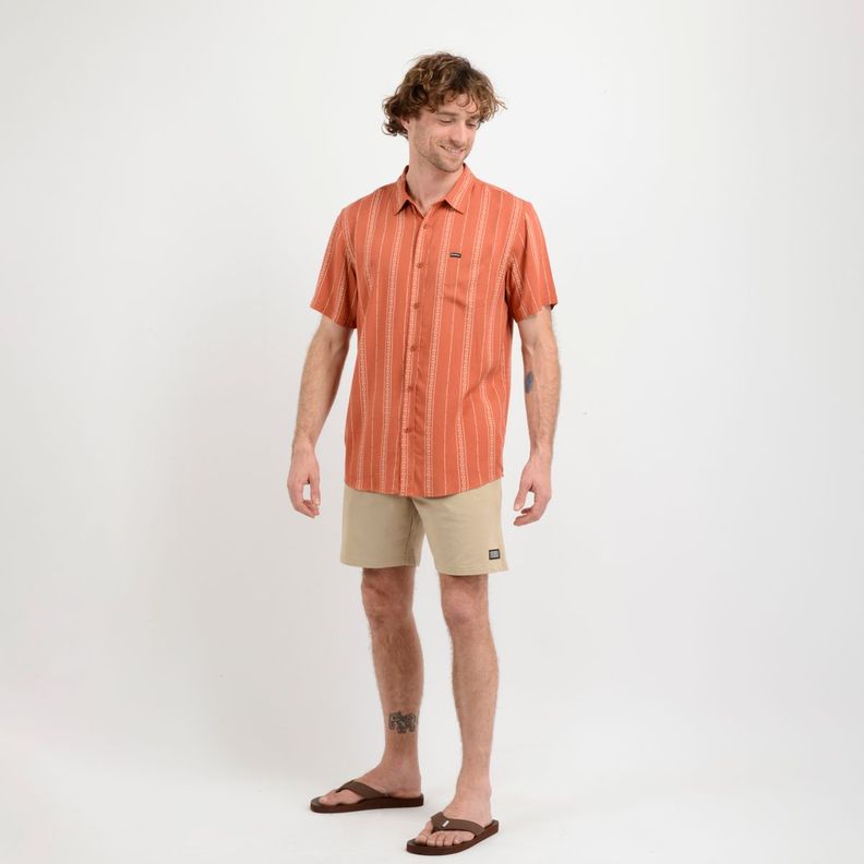 CAMISA MANGA CORTA OASIS  NARANJO-1