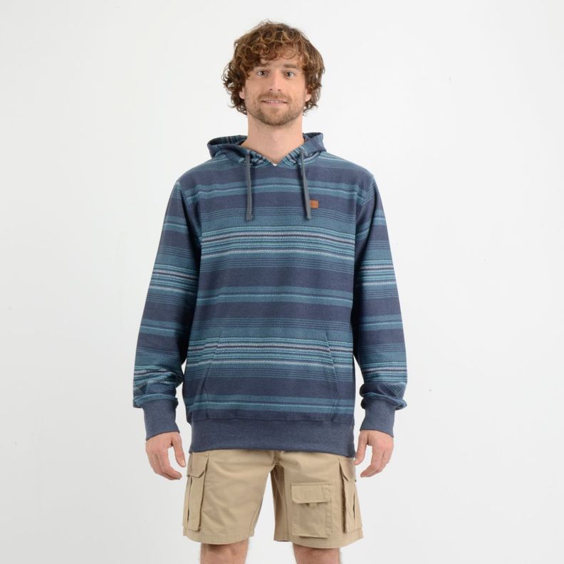 POLERON HOODIE BAVARO STRIPE  AZUL-0