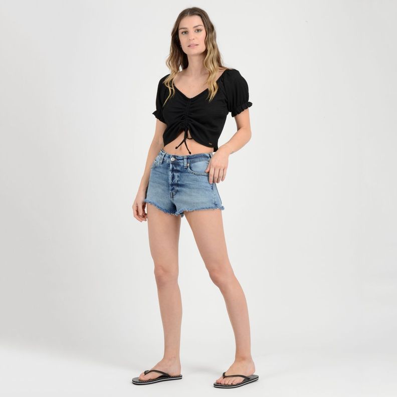 POLERA MANGA CORTA ELASTIC  NEGRO-3