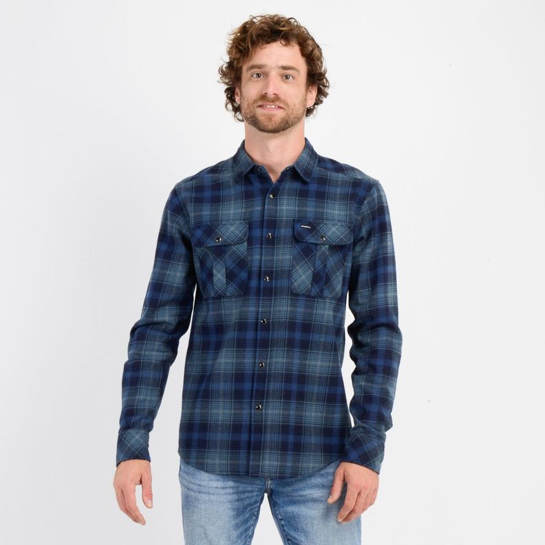 CAMISA FRANELA PROSPECT AZUL-0