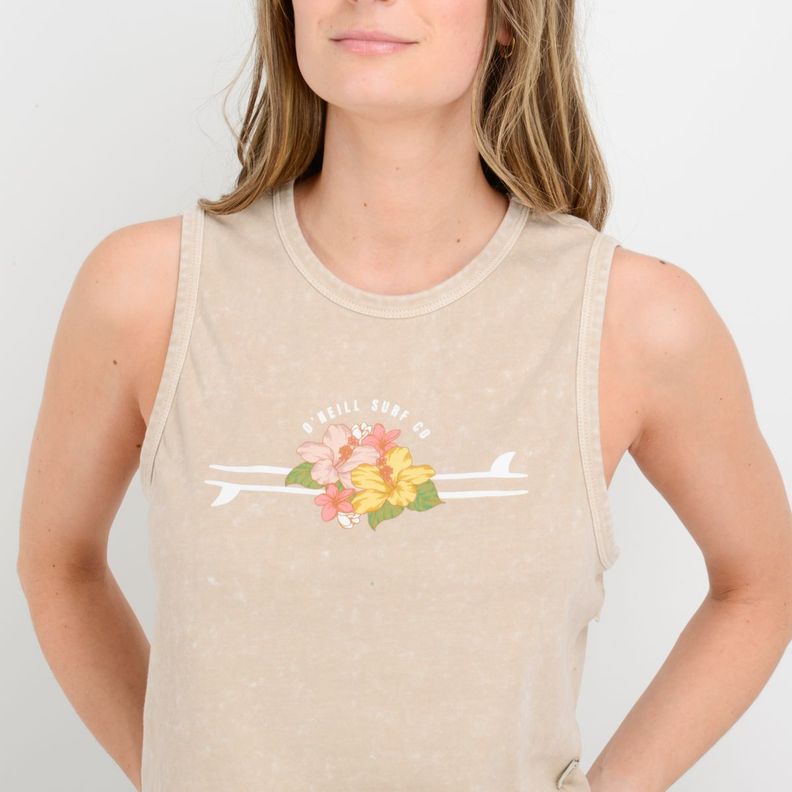 POLERA SIN MANGAS TROPICAL SURF  BEIGE OSCURO-4