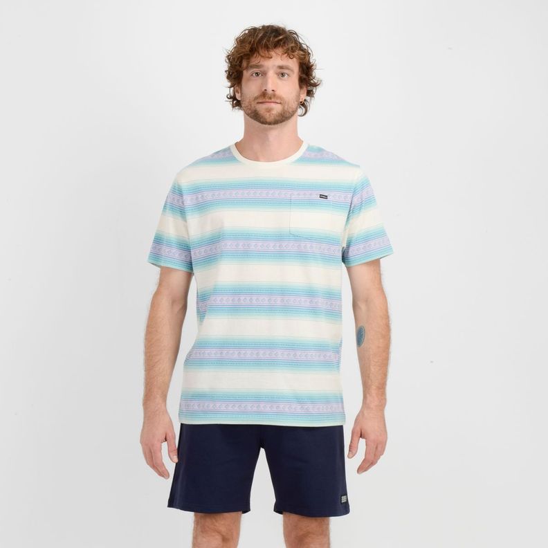 POLERA MANGA CORTA ETNIC  BEIGE-0
