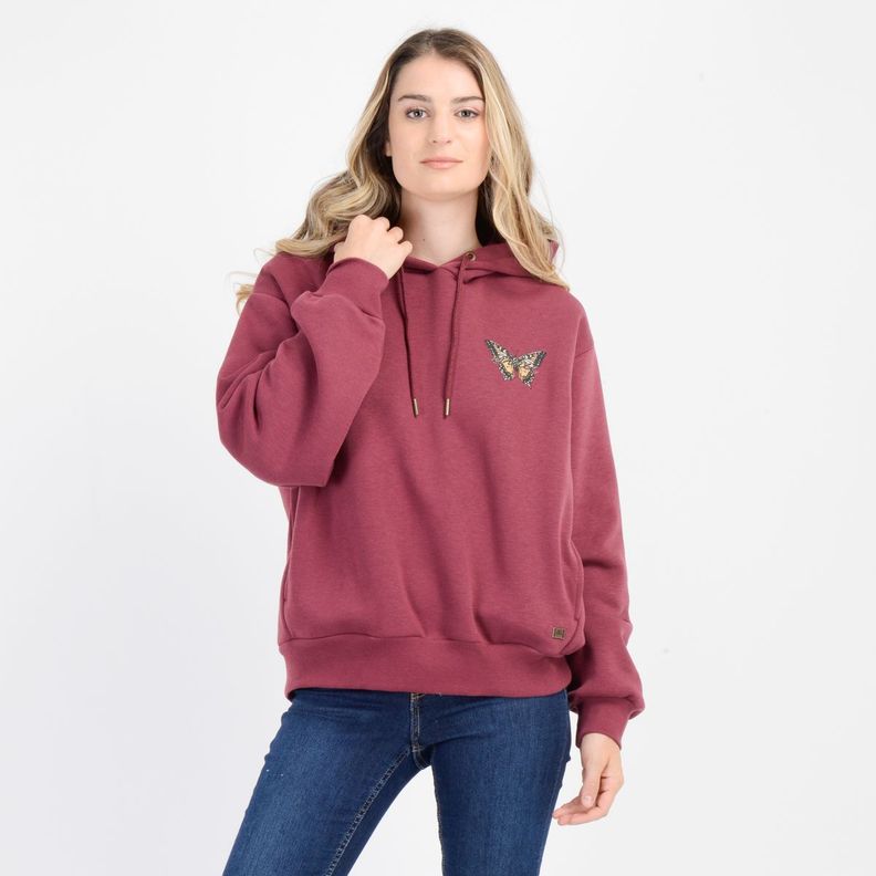 POLERON BYRON HOODY  ROJO OSCURO-0