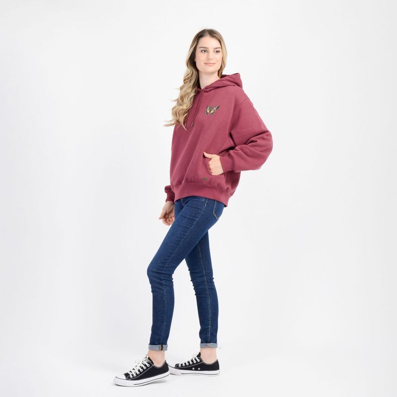 POLERON BYRON HOODY  ROJO OSCURO-2