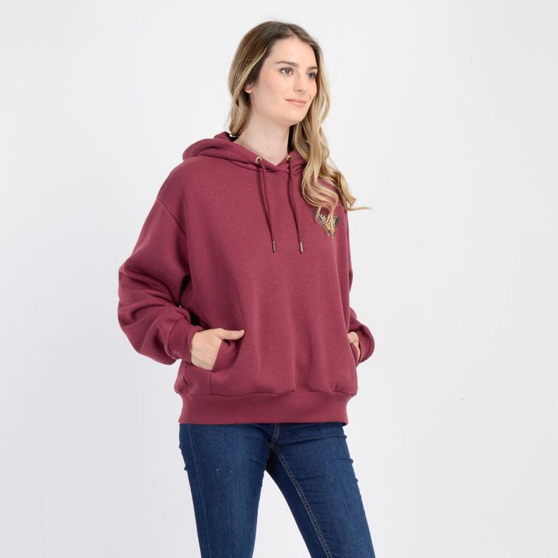 POLERON BYRON HOODY  ROJO OSCURO-3