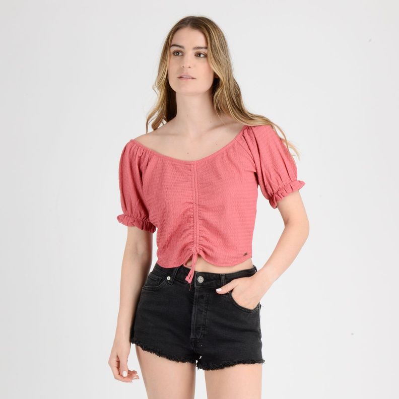 POLERA MANGA CORTA LEANNE  ROSADO OSCURO-0