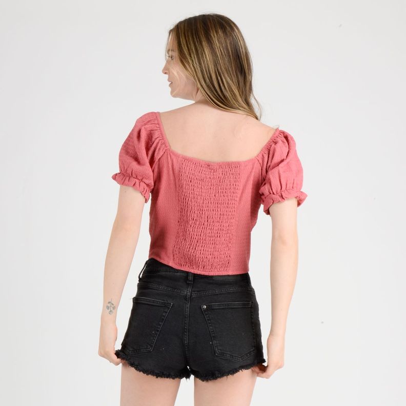 POLERA MANGA CORTA LEANNE  ROSADO OSCURO-2