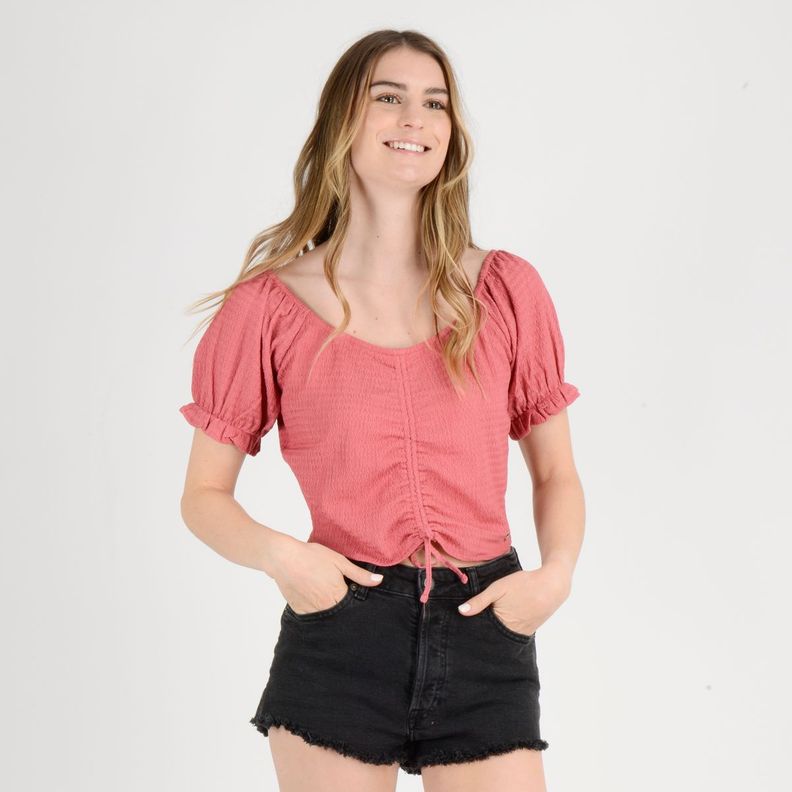 POLERA MANGA CORTA LEANNE  ROSADO OSCURO-3
