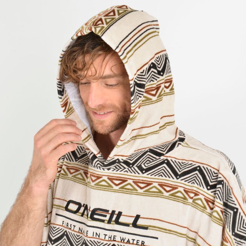 PONCHO TOALLA AZTEC  BEIGE-4