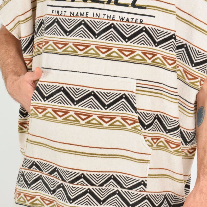 PONCHO TOALLA AZTEC  BEIGE-5