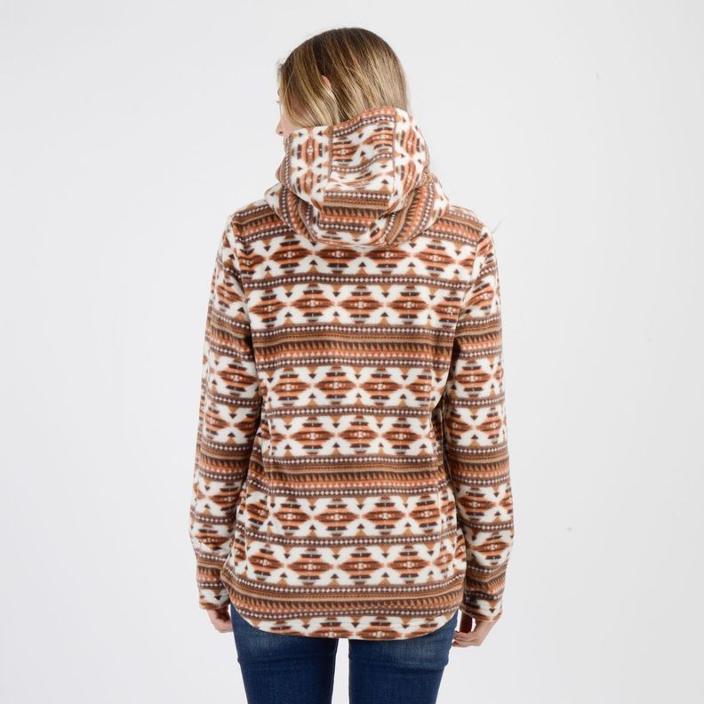 POLERON POLAR AZTEC HOODIE  CAFÉ CLARO / PASTEL-1