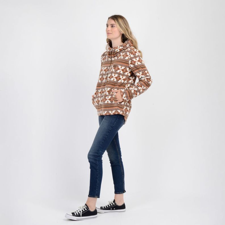 POLERON POLAR AZTEC HOODIE  CAFÉ CLARO / PASTEL-2