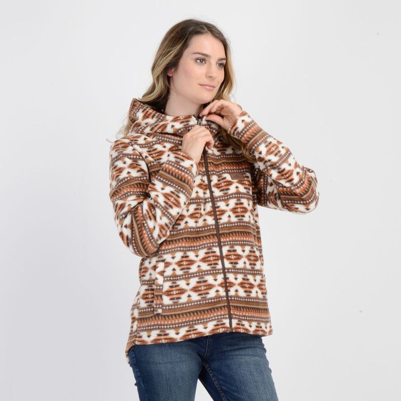 POLERON POLAR AZTEC HOODIE  CAFÉ CLARO / PASTEL-3