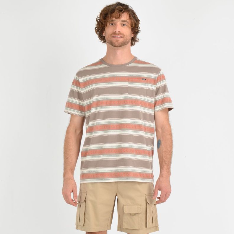 POLERA MANGA CORTA ETNIC  CAFÉ CLARO-0
