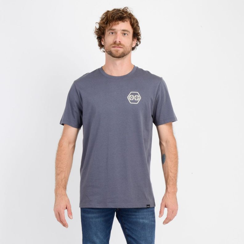 POLERA MANGA CORTA ETNIC  GRIS OSCURO-0