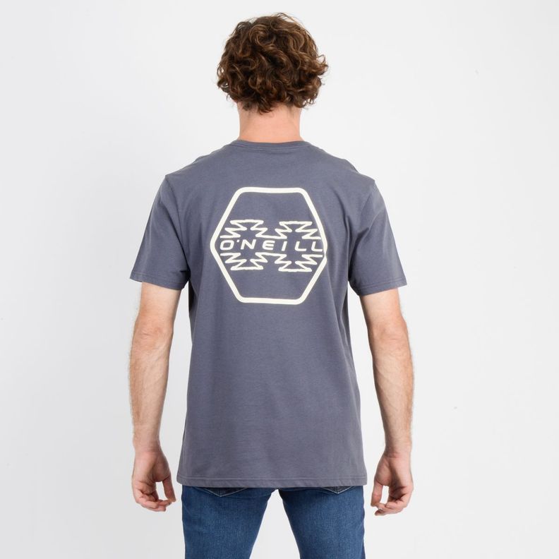 POLERA MANGA CORTA ETNIC  GRIS OSCURO-1