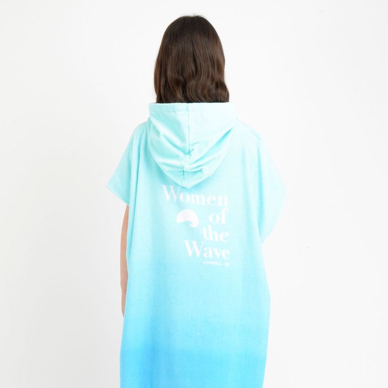 PONCHO TOALLA WOW GIRL  AZUL TURQUESA / AGUA-3