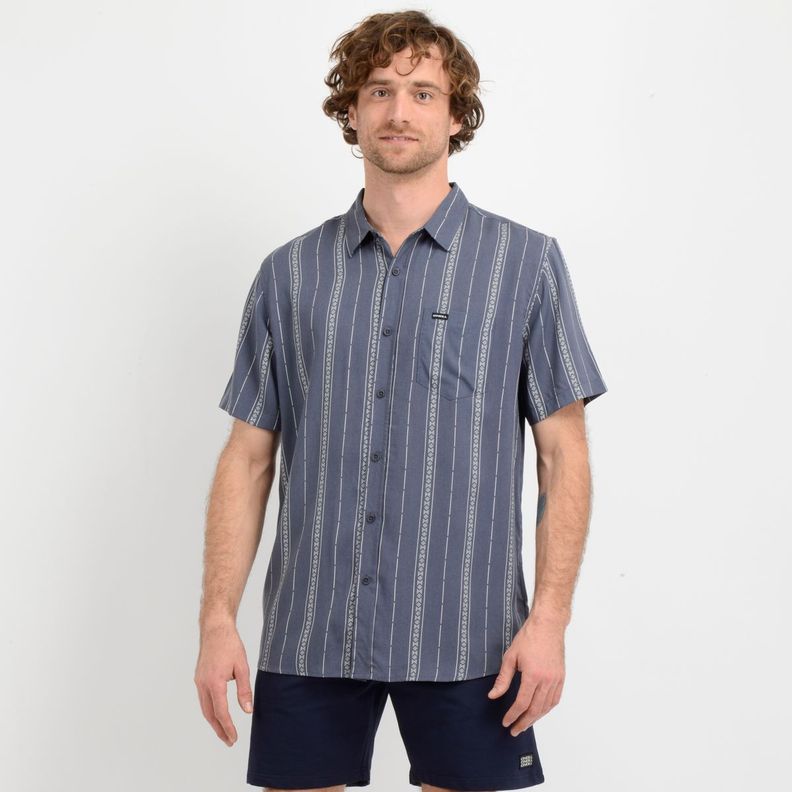 CAMISA MANGA CORTA OASIS  AZUL-0