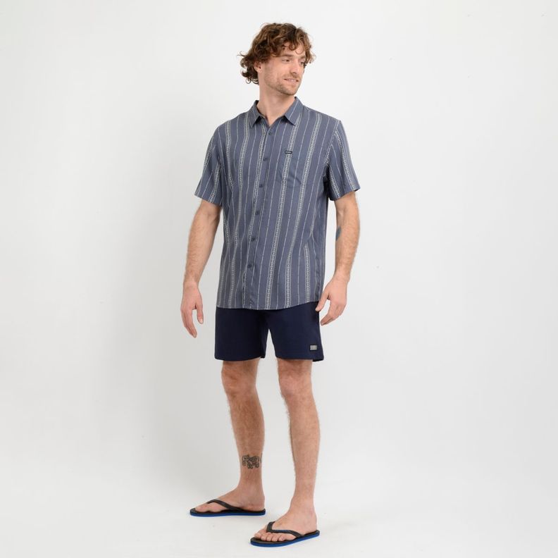 CAMISA MANGA CORTA OASIS  AZUL-1