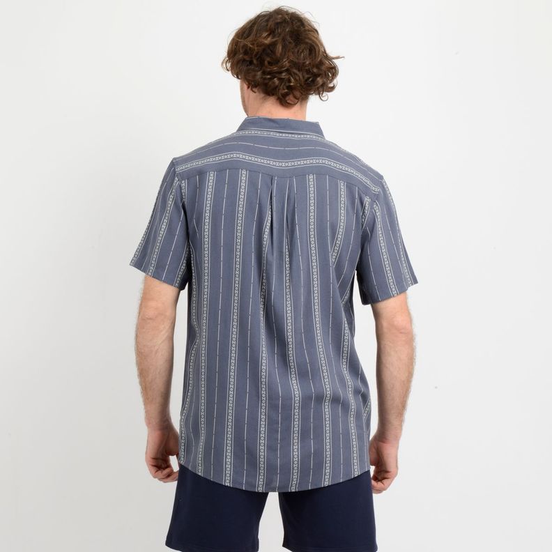 CAMISA MANGA CORTA OASIS  AZUL-2