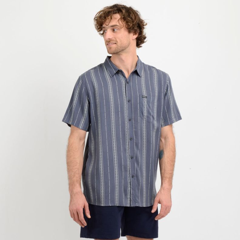 CAMISA MANGA CORTA OASIS  AZUL-3
