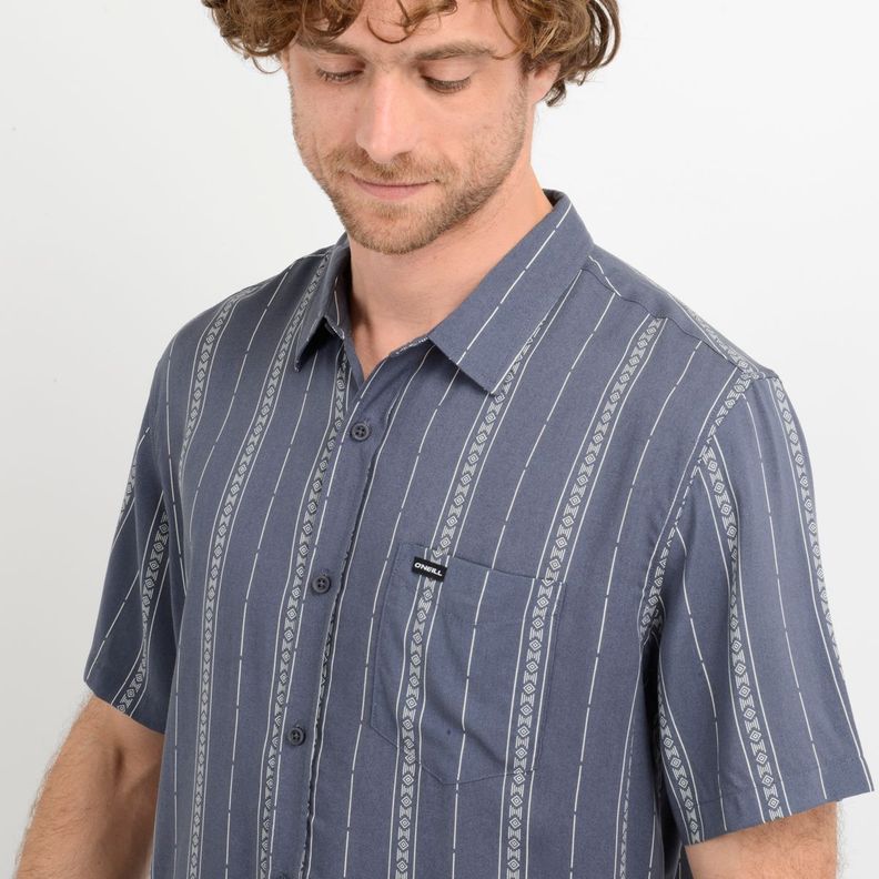 CAMISA MANGA CORTA OASIS  AZUL-4