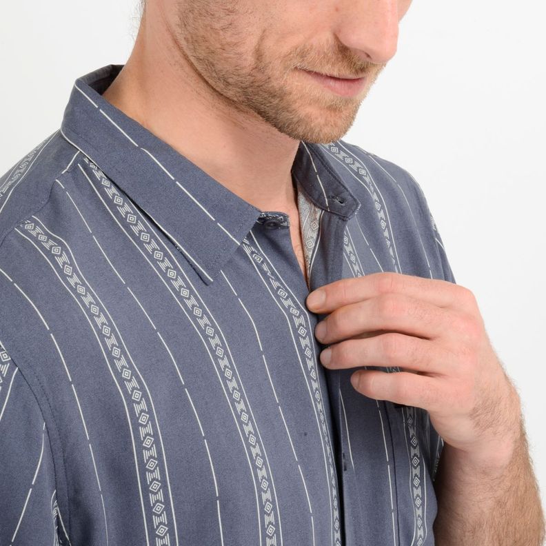 CAMISA MANGA CORTA OASIS  AZUL-5