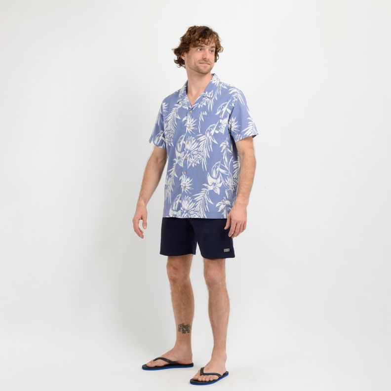 CAMISA MANGA CORTA TROPICANA  AZUL-1