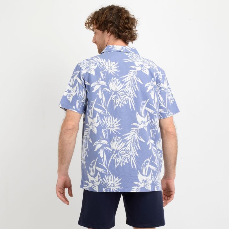 CAMISA MANGA CORTA TROPICANA  AZUL-2