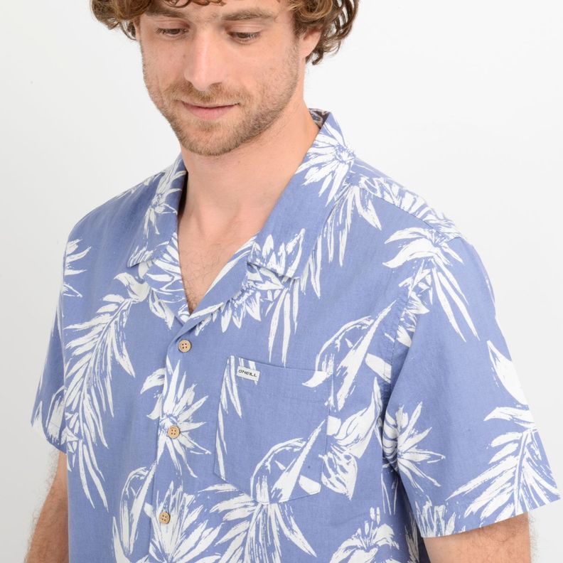 CAMISA MANGA CORTA TROPICANA  AZUL-4
