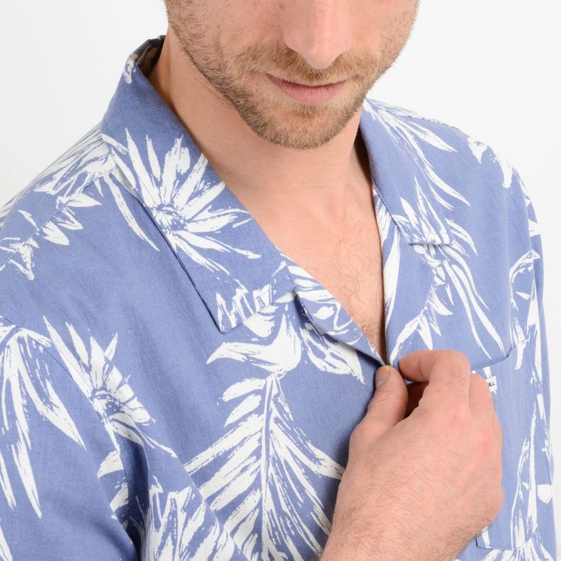 CAMISA MANGA CORTA TROPICANA  AZUL-5