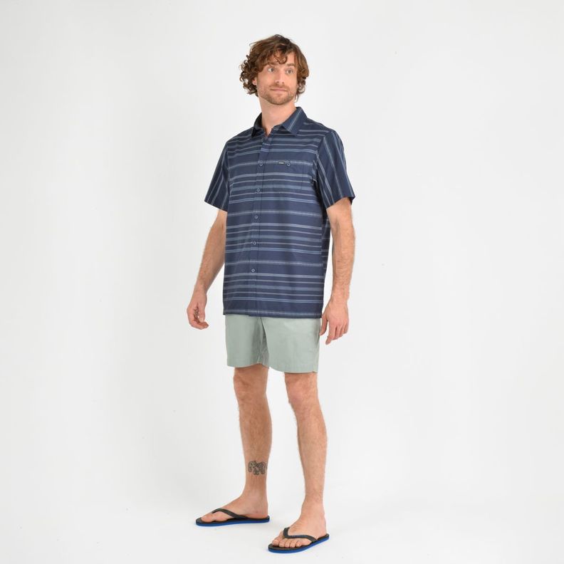 CAMISA MANGA CORTA SEAFARING STRIPÈ AZUL-1